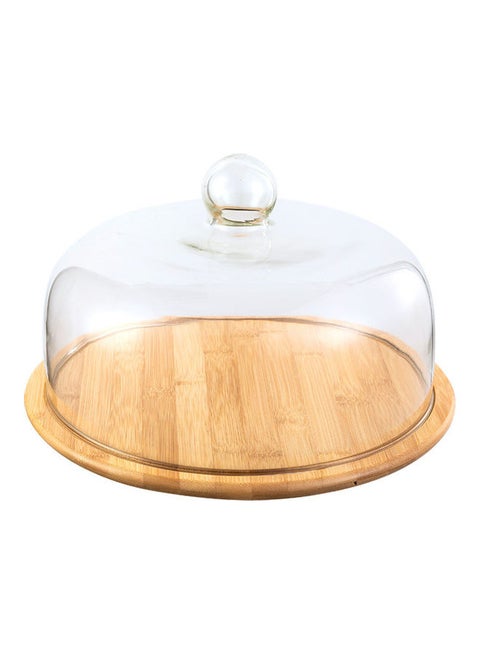 Cake Platter With Dome Cover Beige/Clear