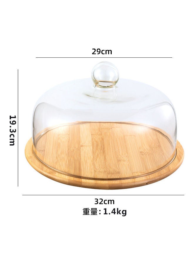 XiuWoo - Cake Platter With Dome Cover Multicolour Plate 32, Lid (29x19.3)cm - Image 1