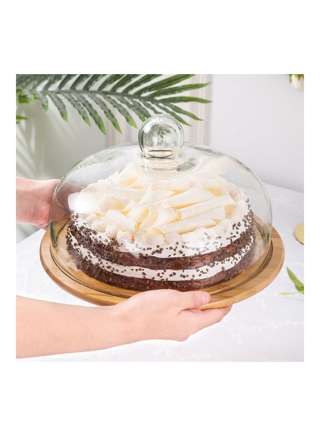 XiuWoo - Cake Platter With Dome Cover Multicolour Plate 32, Lid (29x19.3)cm - Image 1