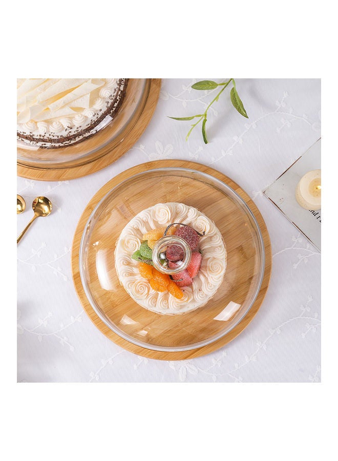XiuWoo - Cake Platter With Dome Cover Multicolour Plate 32, Lid (29x19.3)cm - Image 1