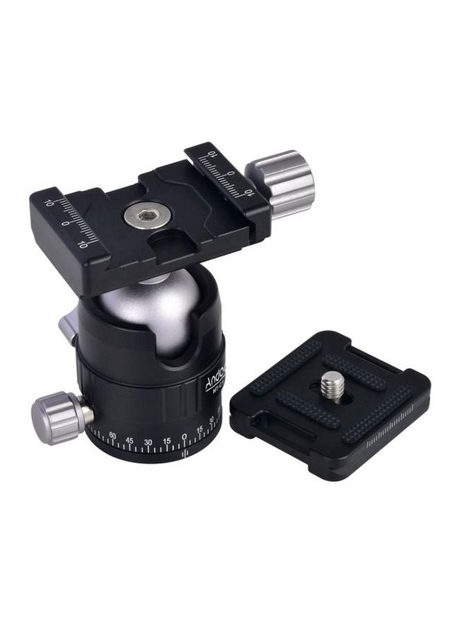 ANDOER MT-C1 Compact Size Panoramic Tripod Ball Head Adapter 360° Rotation Aluminium Alloy With Quick Release Plate Black/Silver  - Image 5