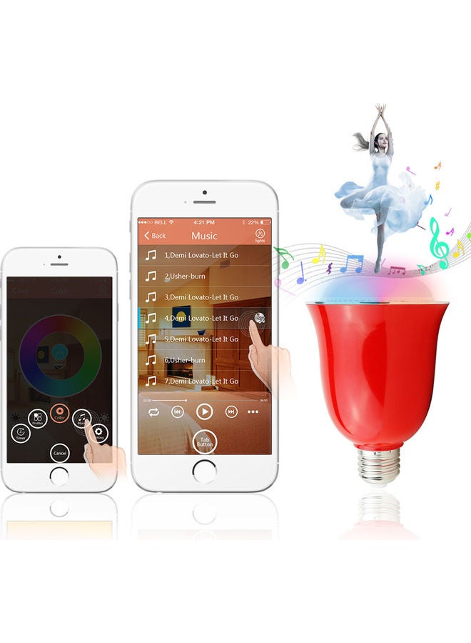 Smart Bluetooth Speaker Music Lamp For Apple iPhone 6s/Plus Samsung Galaxy Smartphones App Control Red 15.00x8.50x0.182cm - Image 3