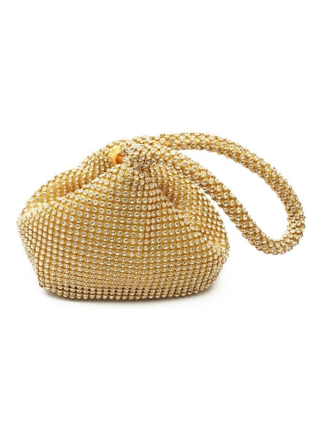 Generic Clutch Purse With Stonework Gold  - Image 1