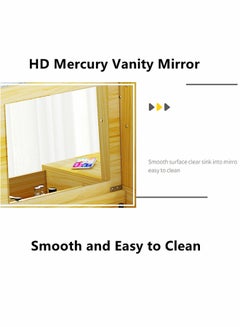 Generic Dresser With Mirror Vanities Table Make Up Organizer Drawers White 80x40x75cm  - Image 4