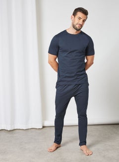 Sivvi x D'Atelier Basic Cotton Pyjama Set Navy Blue  - Image 3