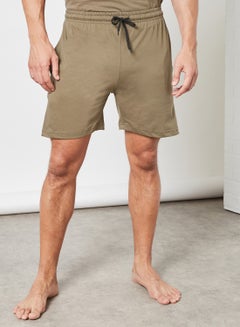 Sivvi x D'Atelier Cotton T-Shirt and Shorts Pyjama Set Khaki  - Image 4