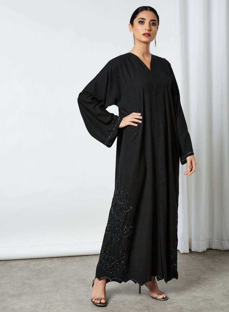 ROZA Stylish Casual Abaya With Sheilah Black - Image 1