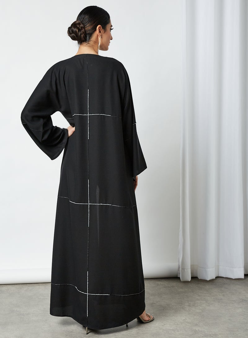ROZA Stylish Casual Abaya With Sheilah Black - Image 2