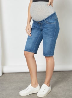 Maternity Slim Fit Denim Shorts Medium Blue Denim