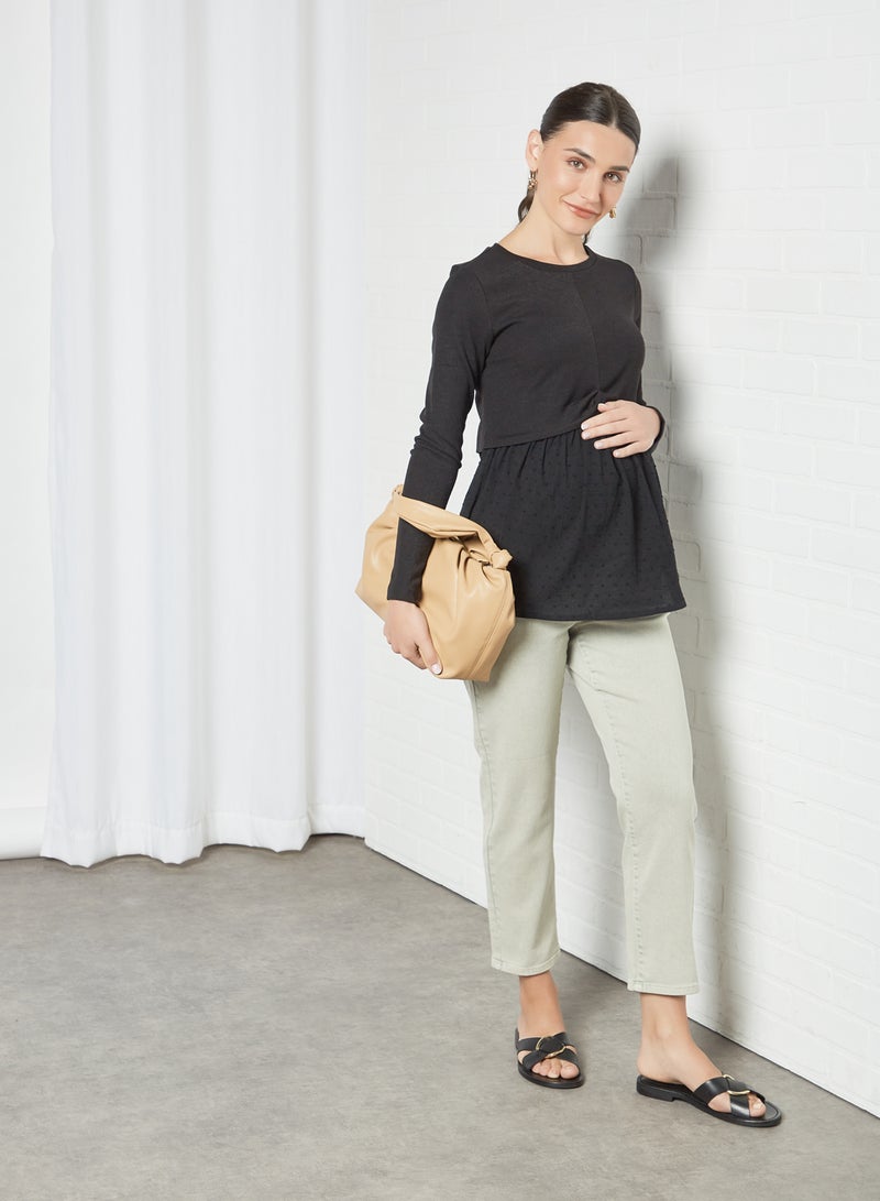 NEW LOOK - Maternity Double Layer Top Black - Image 1