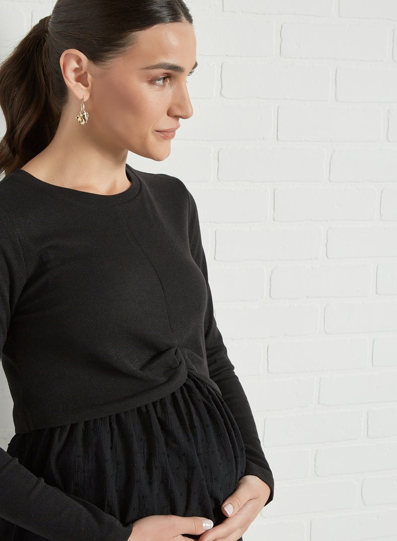 NEW LOOK - Maternity Double Layer Top Black - Image 1