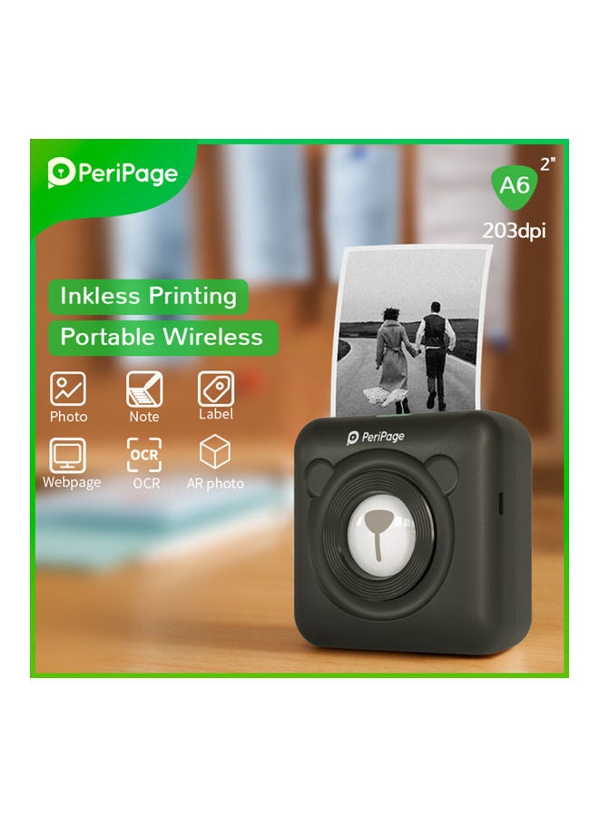 PeriPage Wireless Mini Pocket Thermal Photo Printer Black  - Image 2