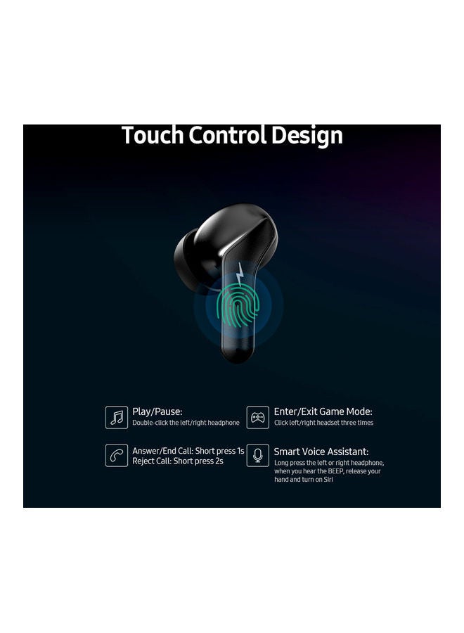 Ajazz - TWS BT5.0 Headphone In-Ear Sports Gaming Earbuds With Charging Case Yellow/Black - Image 1
