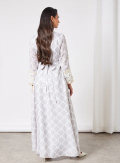 THE ARAB STUDIO All-Over Print Kaftan Silver  - Image 4