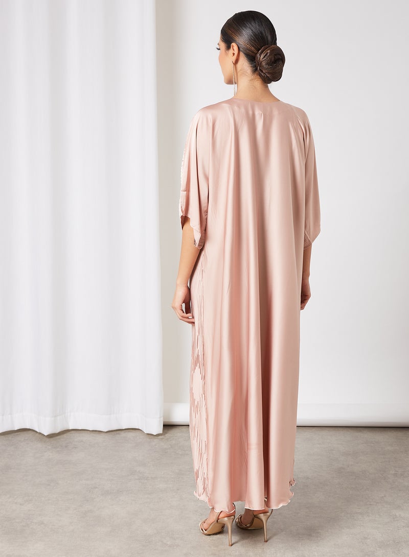 Bousni Stylish Casual Abaya With Sheilah Rose Pink  - Image 2