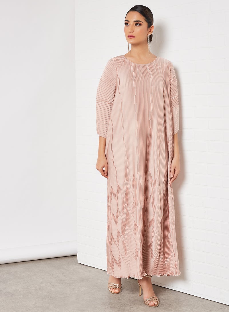 Bousni Stylish Casual Abaya With Sheilah Rose Pink  - Image 1