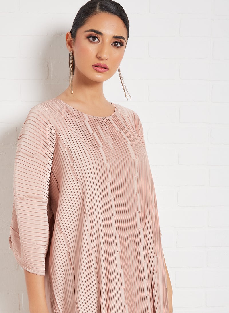 Bousni Stylish Casual Abaya With Sheilah Rose Pink  - Image 3