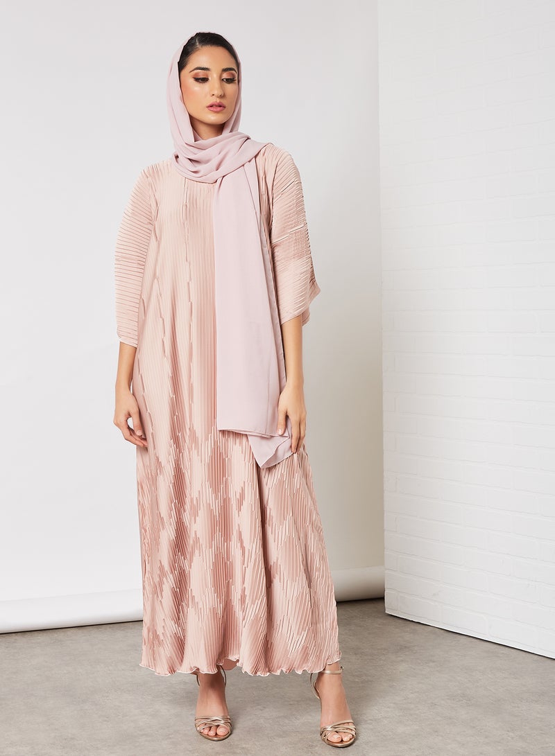 Bousni Stylish Casual Abaya With Sheilah Rose Pink  - Image 4
