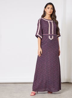 Embroidered Kaftan Navy Blue