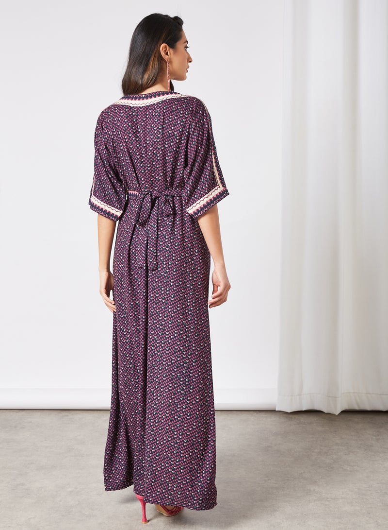THE ARAB STUDIO - Embroidered Kaftan Navy Blue - Image 1