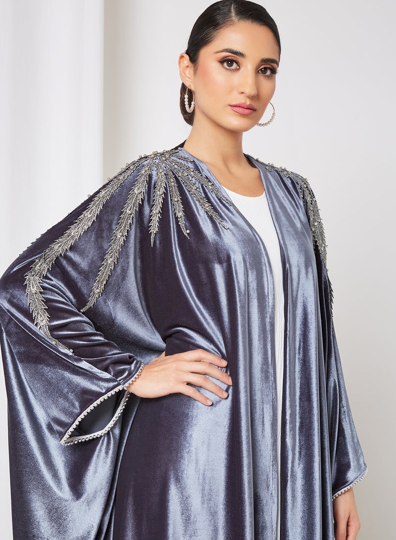 Bousni Stylish Casual Abaya With Sheilah Grey  - Image 3