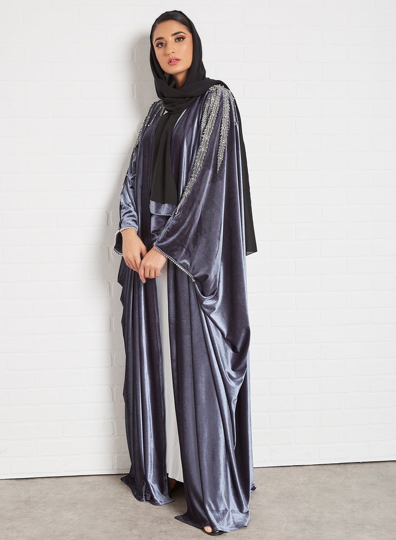 Bousni Stylish Casual Abaya With Sheilah Grey  - Image 1