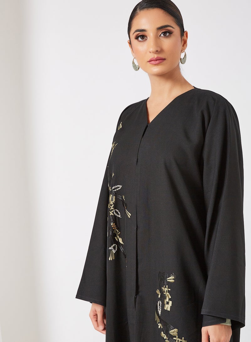 Bousni Stylish Casual Abaya With Sheilah Black  - Image 3