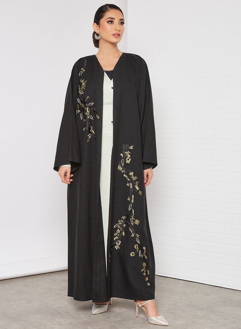 Bousni Stylish Casual Abaya With Sheilah Black  - Image 4