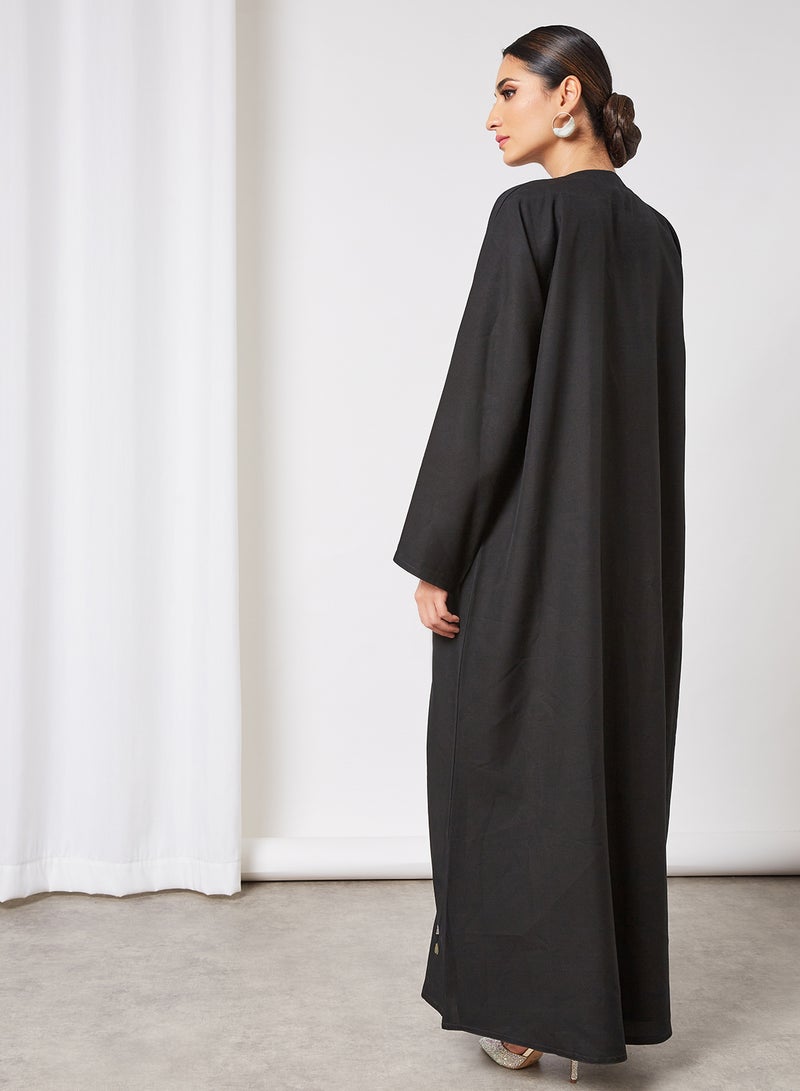 Bousni Stylish Casual Abaya With Sheilah Black  - Image 2
