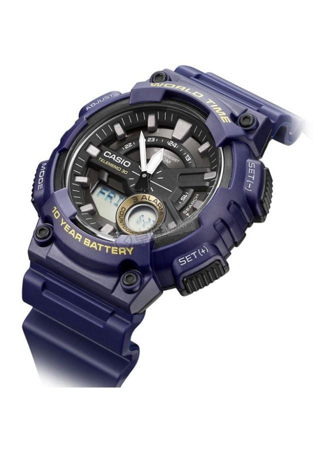 كاسيو ساعة تيليميمو 30 رقمية وبعقارب طراز AEQ-110W-2A - قياس 47 مم - لون كحلي للرجال - Image 4