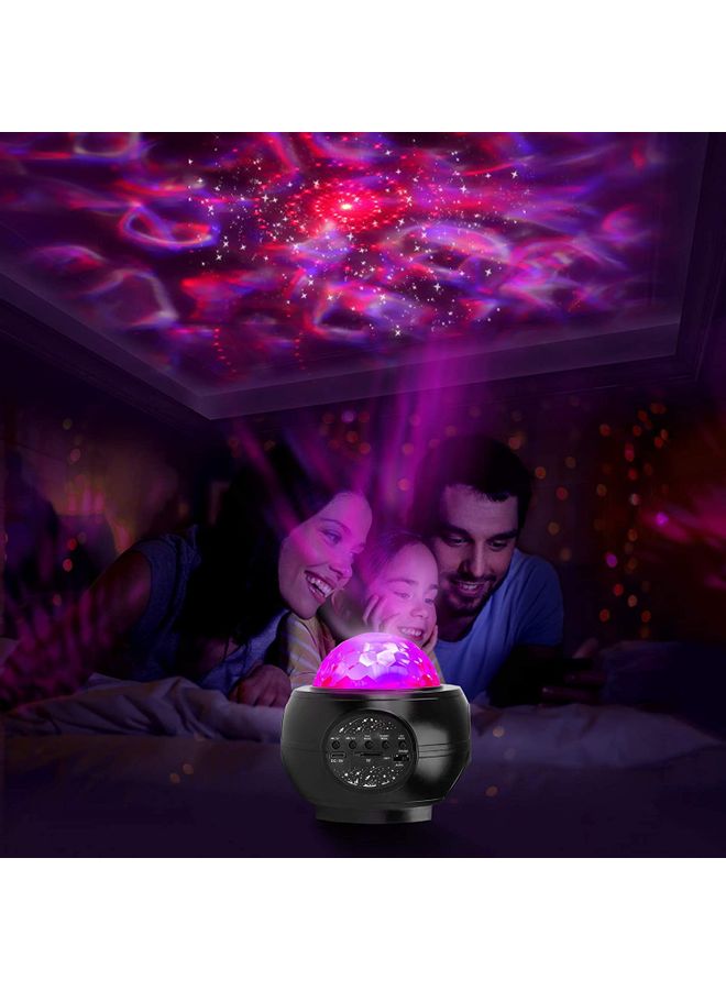 مصباح ليلي بتصميم نجوم مع جهاز تحكم عن بعد الأسود / الأزرق  - Image 3