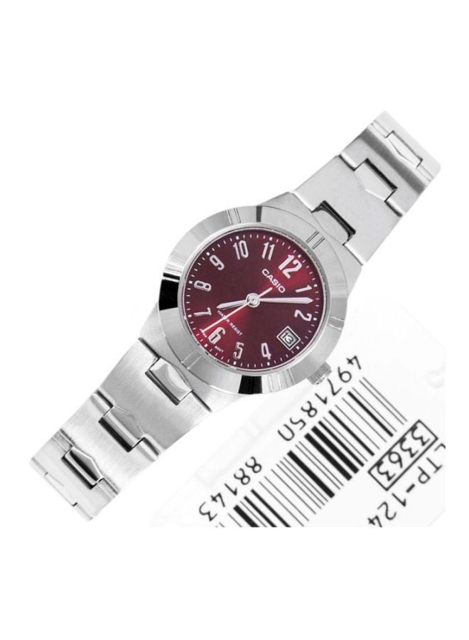 كاسيو ساعة يد بعقارب وسوار من الإستانلس ستيل طراز LTP-1241D-4A2DF - مقاس 25 مم - لون فضي للنساء - Image 5