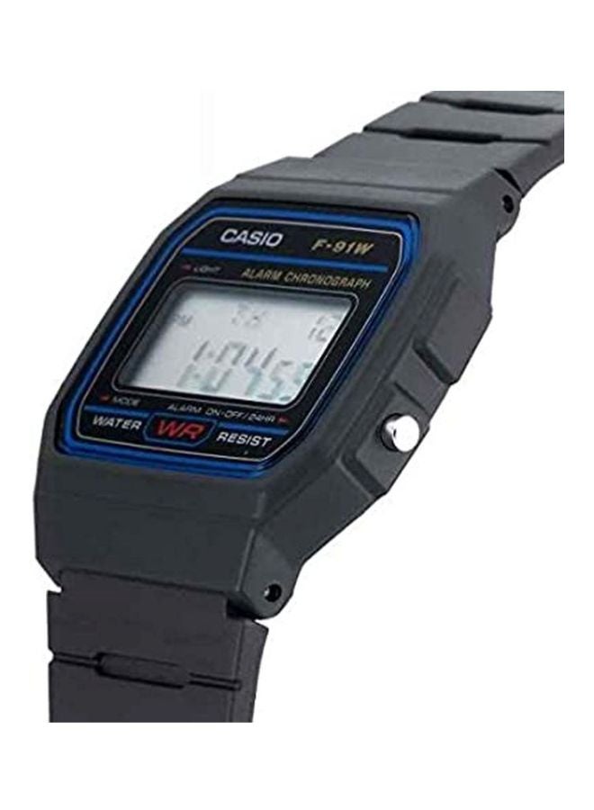 كاسيو ساعة يد رقمية كلاسيكية طراز F-91W-1SDG - 35 مم - أسود للرجال - Image 3
