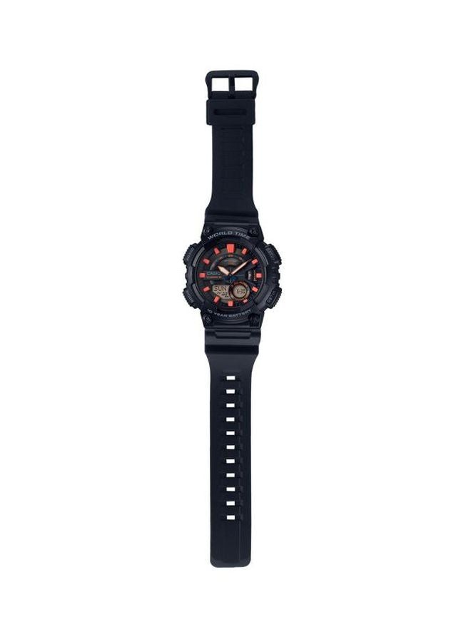 Men's Resin Analog & Digital Wrist Watch AEQ-110W-1A2VDF - 47 mm - Black