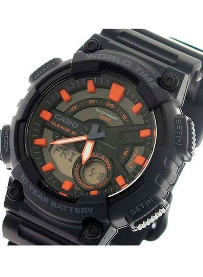 Men's Resin Analog & Digital Wrist Watch AEQ-110W-1A2VDF - 47 mm - Black