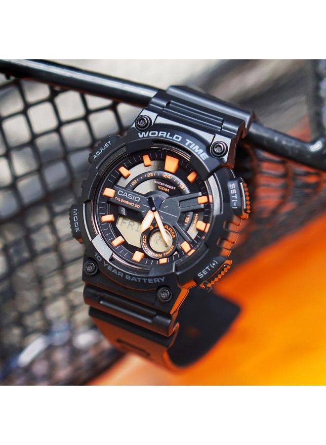 Men's Resin Analog & Digital Wrist Watch AEQ-110W-1A2VDF - 47 mm - Black