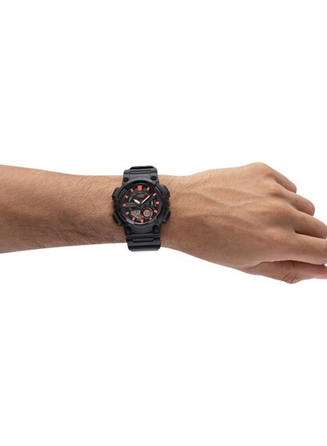 Men's Resin Analog & Digital Wrist Watch AEQ-110W-1A2VDF - 47 mm - Black