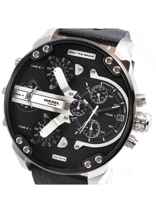 DIESEL Men's Water Resistant Leather Chronograph Watch DZ7313 - Image 5