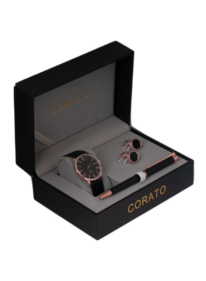 Corato - Men's Analog Wrist Watch With Pen And Cufflinks Set - Image 1