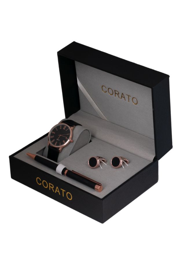 Corato - Men's Analog Wrist Watch With Pen And Cufflinks Set - Image 1