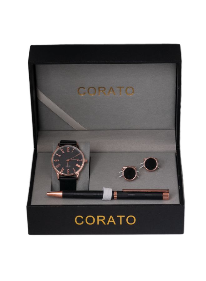 Corato - Men's Analog Wrist Watch With Pen And Cufflinks Set - Image 1