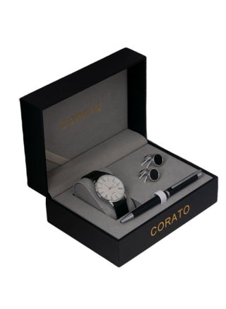 Men's Analog Wrist Watch With Pen And Cufflinks Set - v1619333603/N45391730A_1