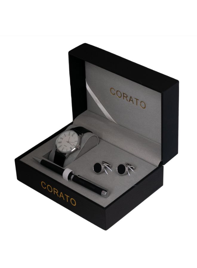 Corato - Men's Analog Wrist Watch With Pen And Cufflinks Set - Image 1