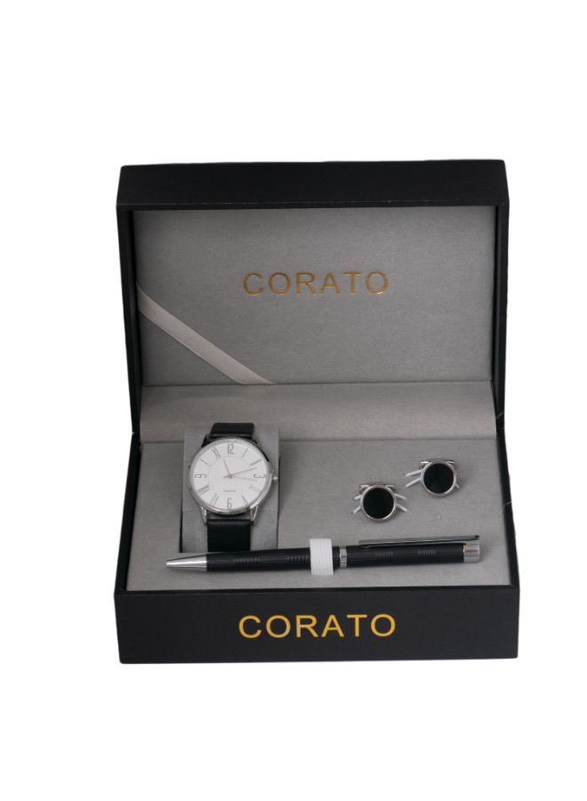 Corato - Men's Analog Wrist Watch With Pen And Cufflinks Set - Image 1