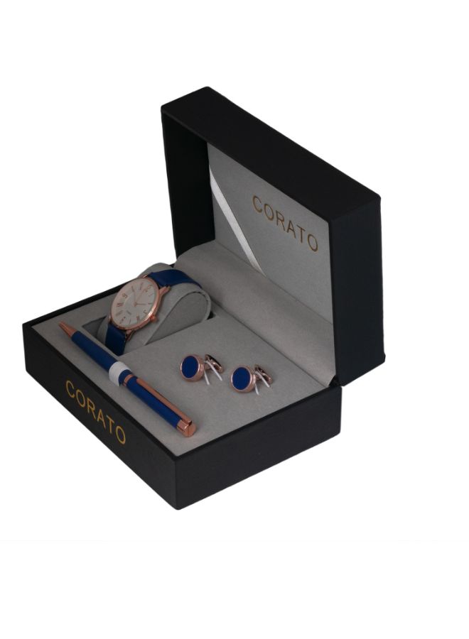 كوراتو طقم ساعة يد بعقارب مع قلم وأزرار أكمام. للرجال - Image 2