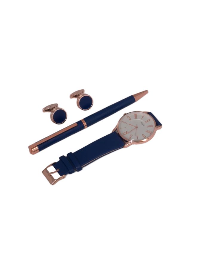 كوراتو طقم ساعة يد بعقارب مع قلم وأزرار أكمام. للرجال - Image 3