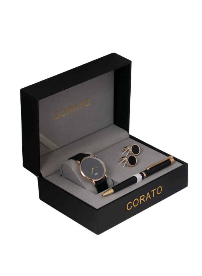 Corato - Men's Analog Wrist Watch With Pen And Cufflinks Set - Image 1