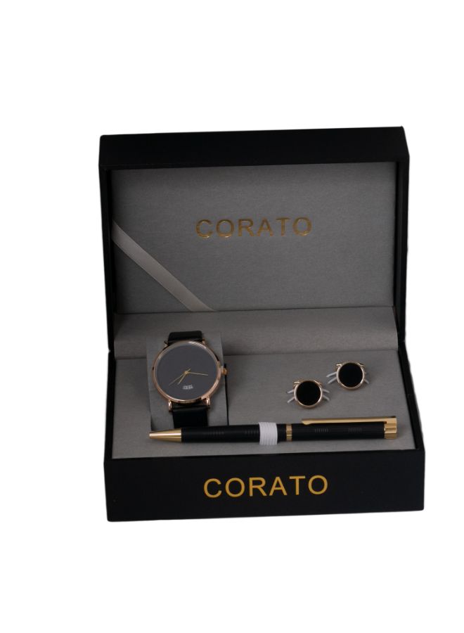 Corato - Men's Analog Wrist Watch With Pen And Cufflinks Set - Image 1