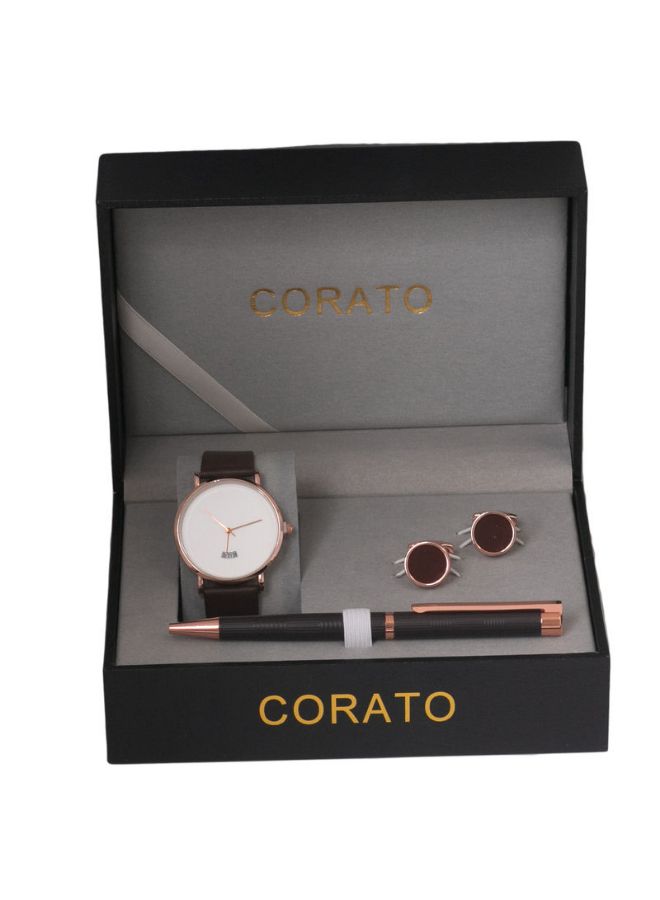 Corato - Men's Analog Wrist Watch With Pen And Cufflinks Set - Image 1