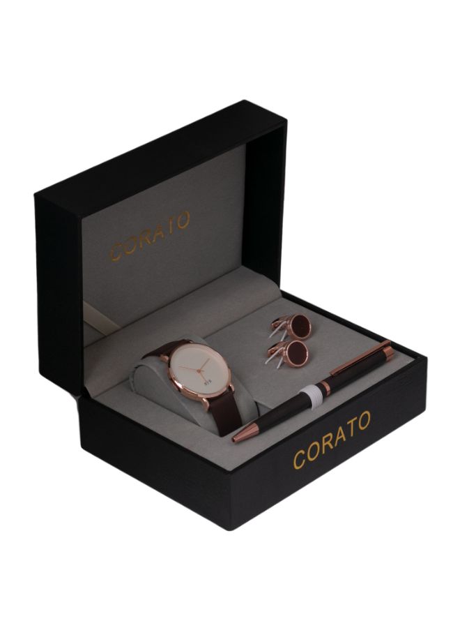 Corato - Men's Analog Wrist Watch With Pen And Cufflinks Set - Image 1